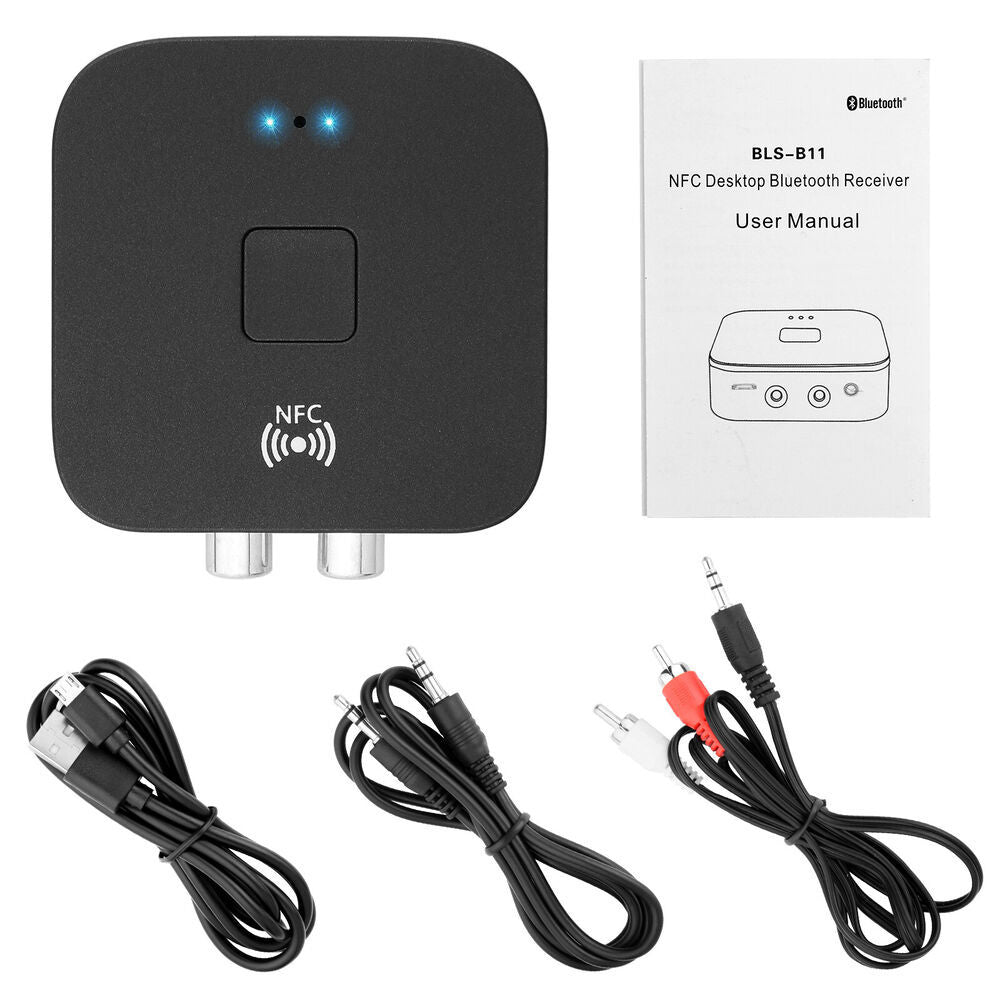 AUX Cinch Buchse Hifi Wireless Audio Adapter NFC Bluetooth 5.0 Empfanger 3.5mm