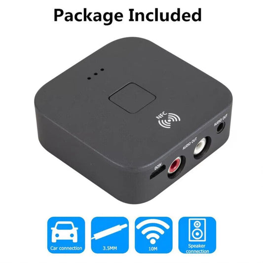 AUX Cinch Buchse Hifi Wireless Audio Adapter NFC Bluetooth 5.0 Empfanger 3.5mm
